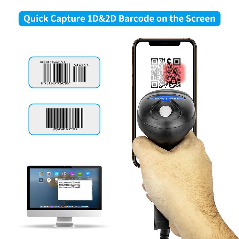 NETUM L8 Wireless 2D Barcode Scanner and L5 Wired 1D/2D QR Bar Code Reader PDF417 for Inventory POS Terminal