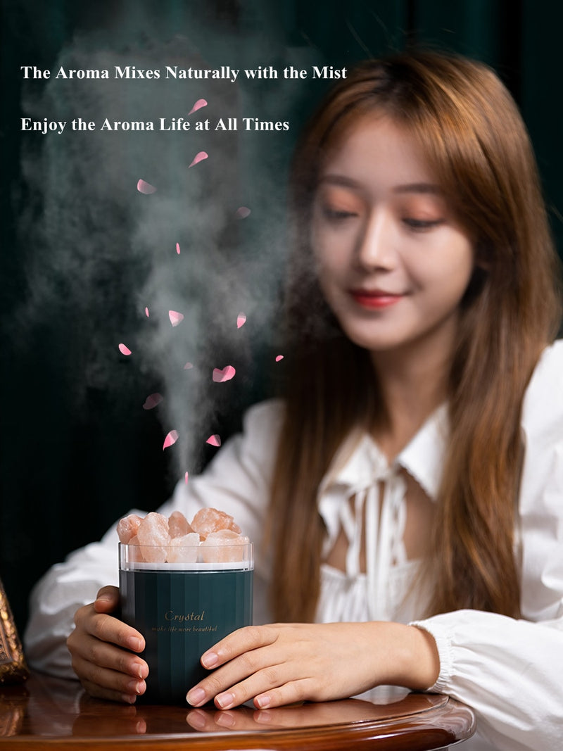 Portable Crystal Aromatherapy Humidifier USB Wireless Aroma Essential Oil Diffuser Air Humidificador with Atmosphere Lamp Home
