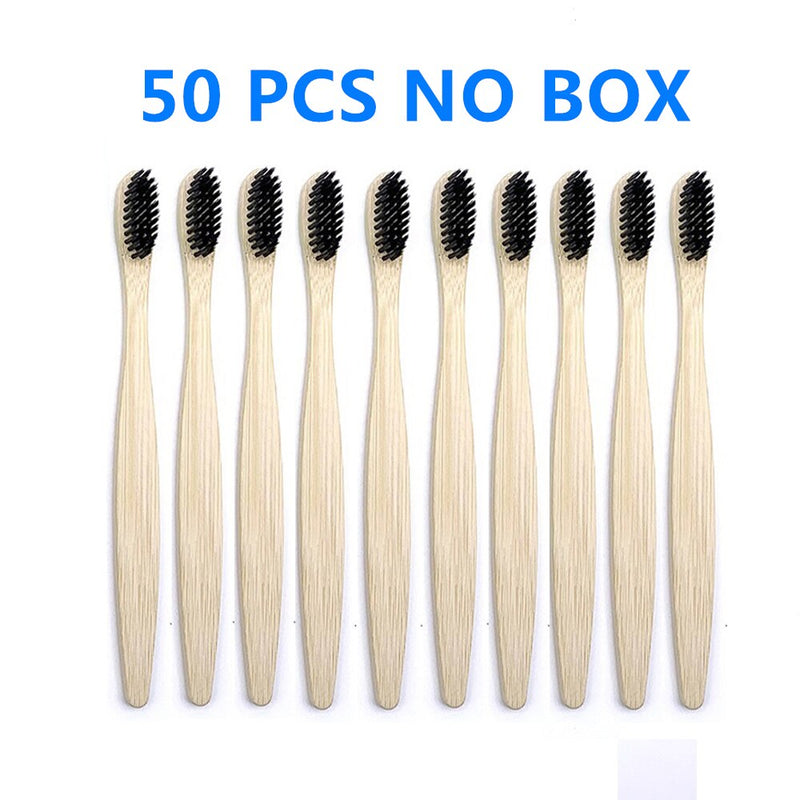 50/40/30-pack Bamboo Toothbrush Adults Soft Bristles Biodegradable Plastic-Free Toothbrushes Low Carbon Eco Bamboo Handle Brush