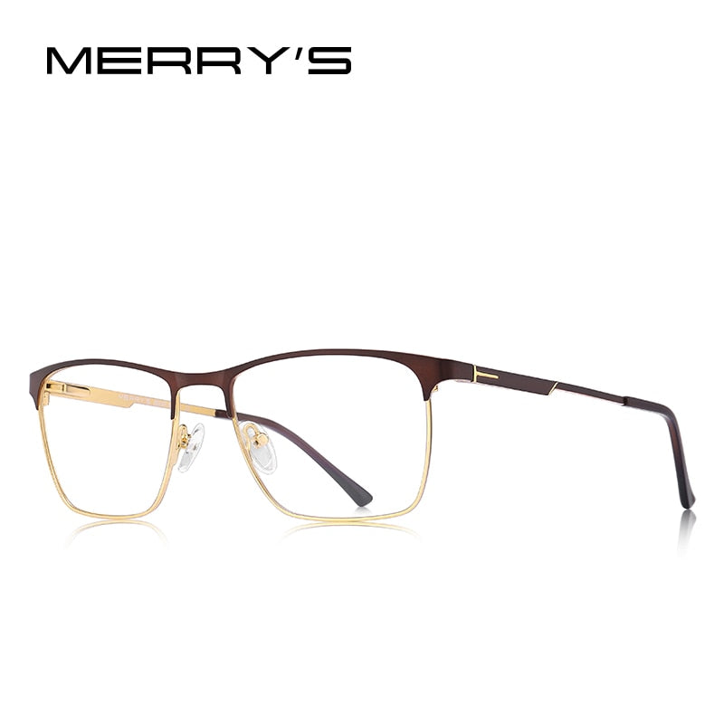 MERRYS DESIGN Männer Luxus Titanlegierung Optik Brillengestelle Männlich Quadratisch Ultraleicht Myopie Korrektionsbrille S2118