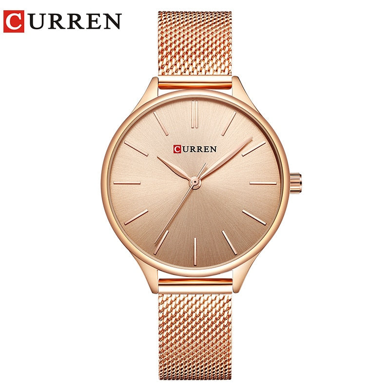 CURREN Women Watches Luxury Wrist watch relogio feminino Clock for Women Milanese Steel Lady Rose Gold Quartz Ladies Watch New