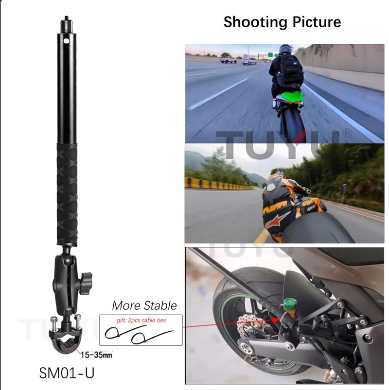 TUYU motocicleta 3ª persona vista Invisible Selfie Stick para GoPro Max Hero11 Insta360 One X3 X2 OneR cámara RAM accesorios de montaje