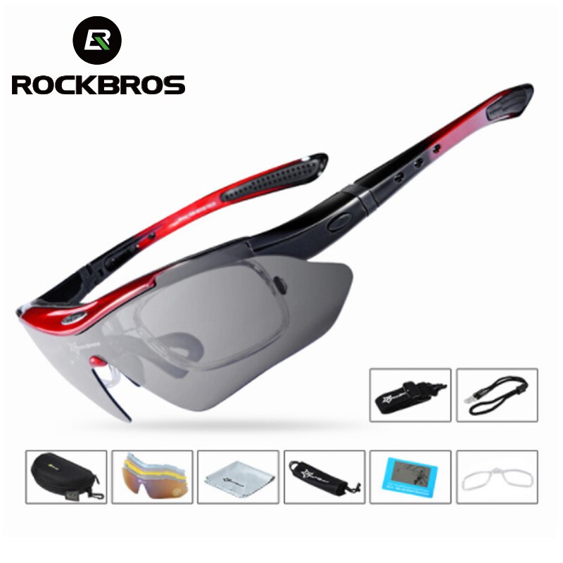 Gafas de pesca deportivas RockBros, gafas polarizadas, gafas de sol deportivas, gafas de sol de pesca al aire libre, gafas TR90, gafas de 5 lentes