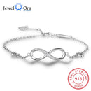 925 Sterling Silver Infinity Bracelets for Women Adjustable Friendship Bracelets &amp; Bangles Wedding Gift Ideas(JewelOra BA102057)