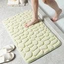 Simple Momery Foam Bathroom Mat 3D Cobblestone Pattern Absorbent Bath Rug Toilet Hallway Non-Slip Doormat Floor Carpet Washable