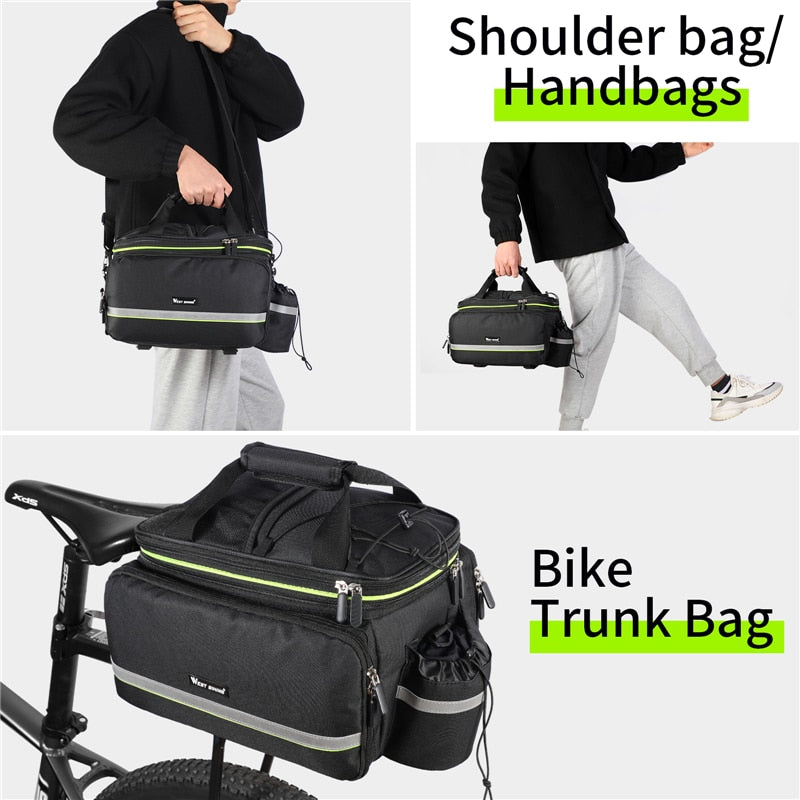 Bolsa impermeable para sillín de bicicleta, reflectante, 20L, gran capacidad, trasera, 3 en 1, bolsa para maletero, portaequipajes de montaña y carretera, bolsas para bicicleta