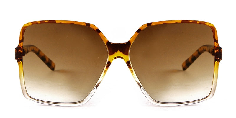 Gafas de sol cuadradas de gran tamaño Vintage para mujer, gafas de sol de lujo con montura grande para mujer, gafas de sol negras con degradado a la moda para mujer, gafas S381
