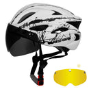 QUESHARK Men Women Ultralight Cycling Helmet MTB Road Bike Bicycle Motorcycle Riding Removable Yellow Colorful Lens QE111