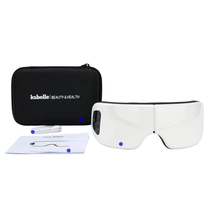 Augenmassagegerät mit Wärme und Vibration, Kompressions-Bluetooth-Musiktempel, elektrisches Augenmassagegerät zum Entspannen und Lindern von Augenbelastungen