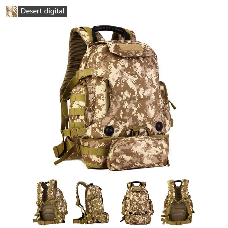 Mochila táctica de 40L 2 en 1, riñonera militar, mochila militar, mochila Molle para deportes al aire libre, bolsa para acampar, senderismo, escalada