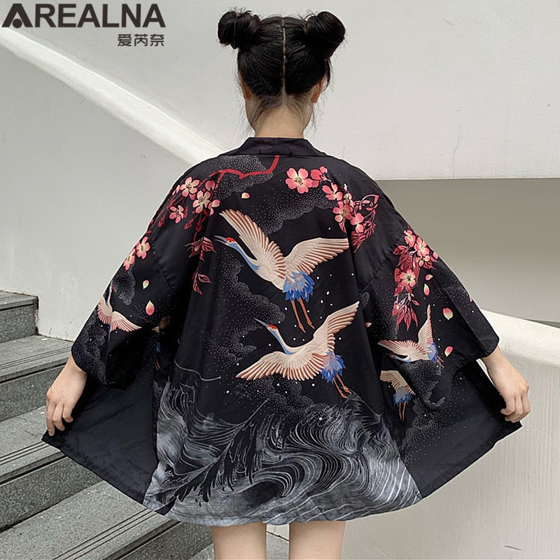 Dragon Anime Kimono Beach Girls Cosplay Dress Shirts New Korean Sunscreen Japanese Kimono Traditional Clothing Hombre Yukata Man