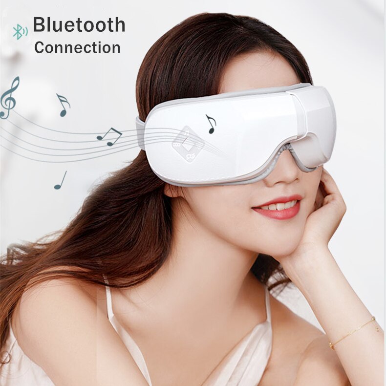 Jinkairui Smart Airbag Vibración Masajeador de ojos Calefacción Cuidado de los ojos Instrumento con música Bluetooth Alivia la fatiga Ojeras