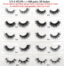 30/40/100/Paar Visofreie Nerzwimpern mit Tablett ohne Box Handgemachte natürliche falsche Wimpern Full Strip Lashes Wiederverwendbare lange Wimpern