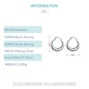 925 Silver Fashion Moon Hoop Earring For Women Silver Jewelry