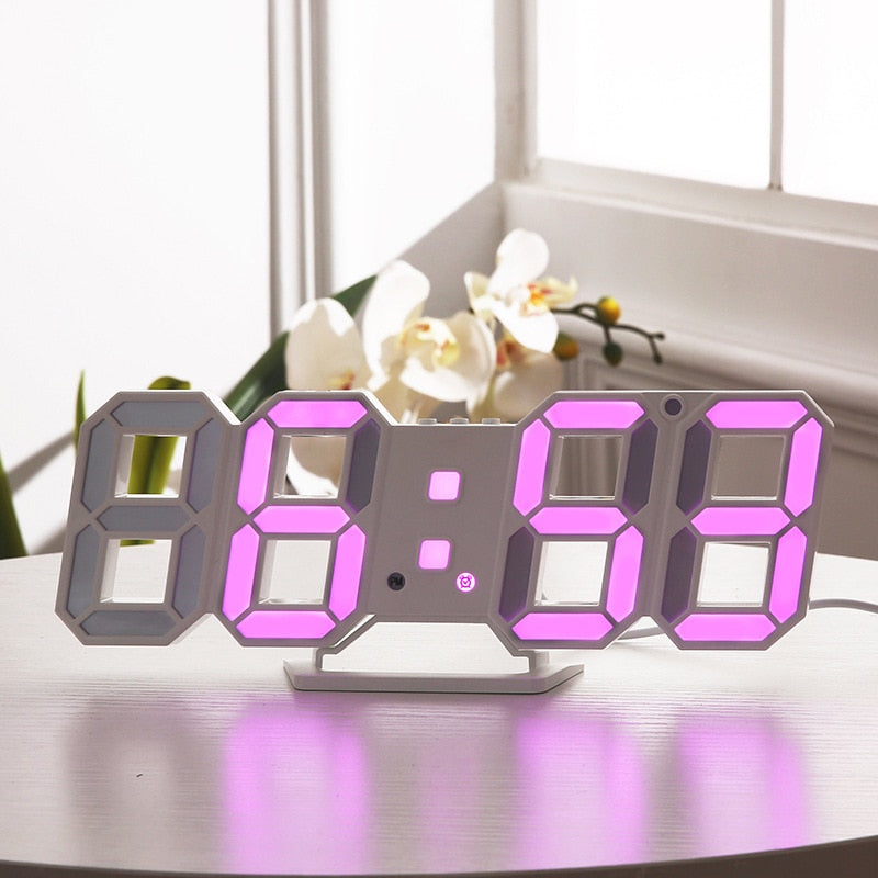 LED Digital Wall Clock Alarm Date Temperature Automatic Backlight Table Desktop Home Decoration Stand hang Clocks