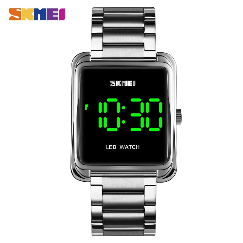 SKMEI LED Display Men Digital Wrist Watches 2020 Top Brand Luxury Stainless Steel Waterproof Male Clock Relogio Masculino 1505