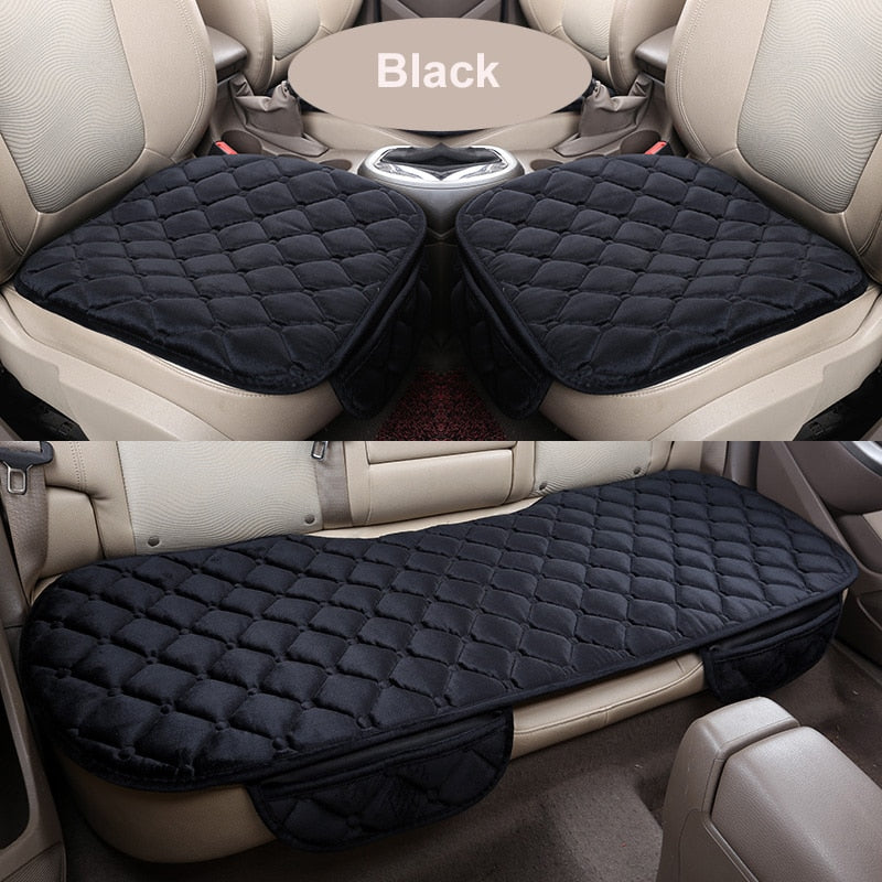 Winter Car Seat Cover Car Front/Rear/Full Set Seat Cushion Non-slip Short Plush Chair Auto Seat Cushion Protector Mat Pad