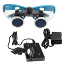 Dental Loupes Dental Magnifier Dental Lab Medical Loupes Magnification Binocular 2.5/3.5x420 Headlight Headlamp 5W Set Metal Box
