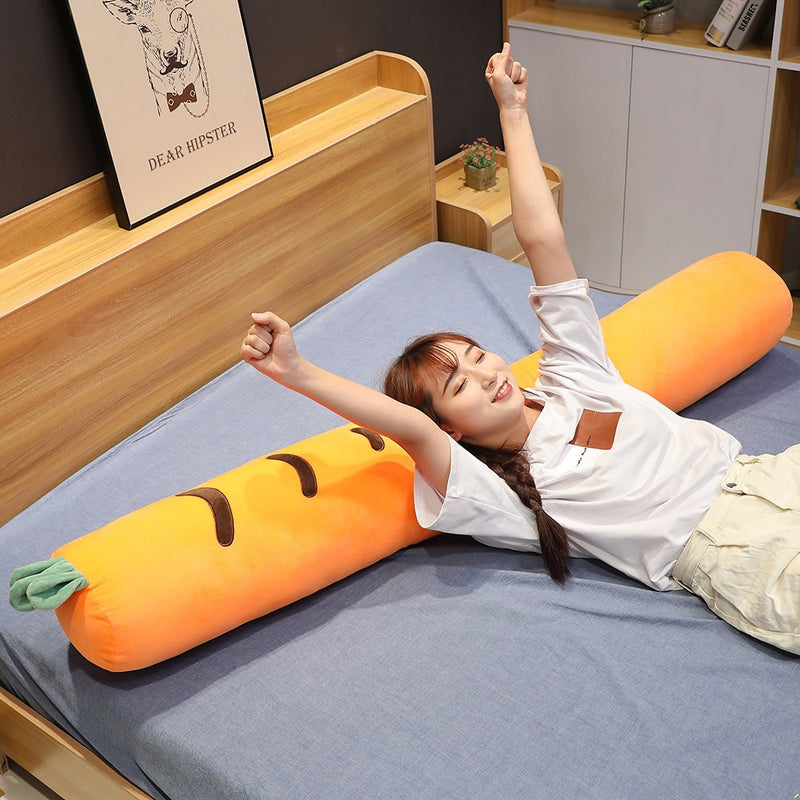 Cartoon Fruit Long Sleep Support Pillow Simulation Vegetable Carrot Plush Toys Doll Pregnant Body Neck Pillow Soft Cushion Gift