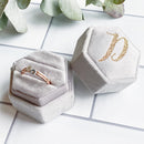 Hexagonal Velvet Ring Box Customized Single / Double Slot Hochzeit Verlobungsring Box Velvet Ring Aufbewahrungsbox Elegant Retro