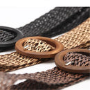 RAINIE SEAN Pu Leather Knitted Women Belt Vintage Ladies Belts for Dresses Ethnic Style Khaki Black Brown Female Waist Belt