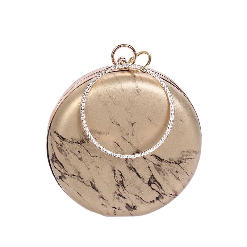 2022 Women handmade round designer evening bag simple PU leather handbag female Clutches Chain Shoulder Bags M1141