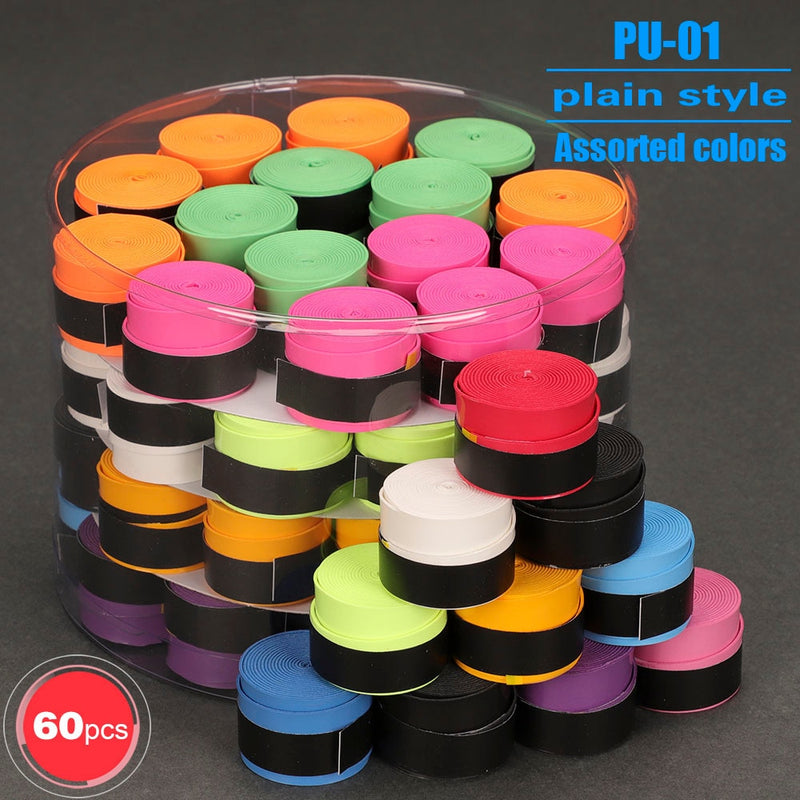 60 PCS Tennis Racket Overgrips Padel Over Grips Badminton Over Grips Sweat Absorbed Wraps Tapes Grips Sweatband
