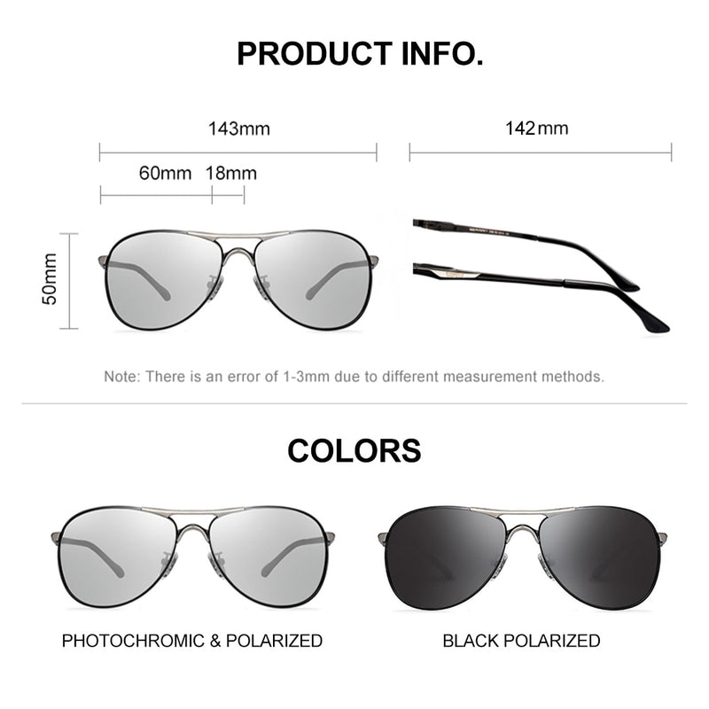 CAPONI Driving Photochromic High Quality Sunglasses Polarized Classic Brand Sun Glasses for Men oculos de sol masculino BS8722