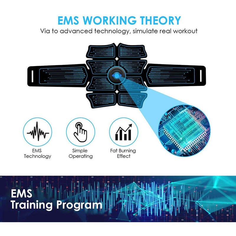 EMS Abdominal Muscle Stimulator Trainer USB Connect Abs Fitness Equipment Training Gear Estimulador Muscular Slimming Massager