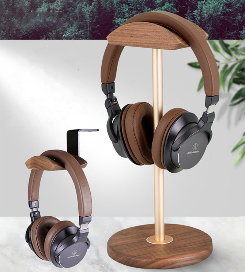 Soporte de madera universal para auriculares Pantalla creativa para soporte para auriculares Soporte simple Estante Colgar antideslizante Ahorro de espacio