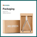 Pinza para cutículas de uñas MR.GREEN, tijeras de manicura, pinzas de acero inoxidable, removedor de piel muerta, herramienta de empuje de tijera, recortadora