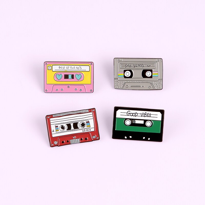 Enamel Pin Cute Cartoon Tape Brooch for Women  Music CD Pins Metal Badges Broche for Woman Brooches  Lapel Pines Brosche Jewelry