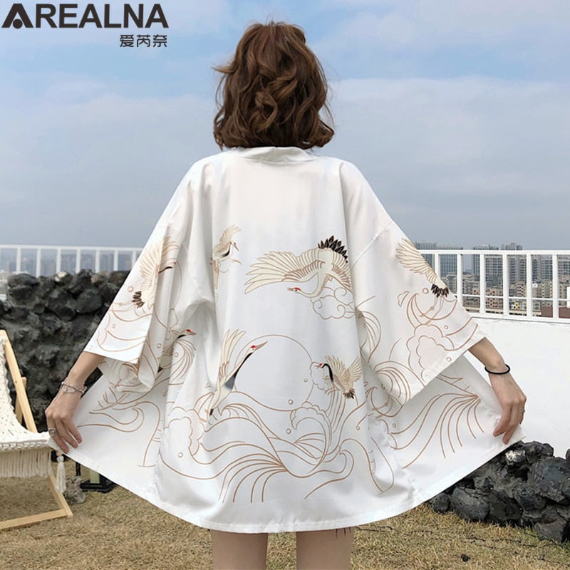 Dragon Anime Kimono Beach Girls Cosplay Dress Shirts New Korean Sunscreen Japanese Kimono Traditional Clothing Hombre Yukata Man