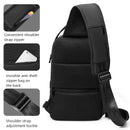Fenruien Men Shoulder Bag for 9.7&quot; iPad USB Charging Chest Bag Short Trip Water Repellent Crossbody Bag Black 2020 New