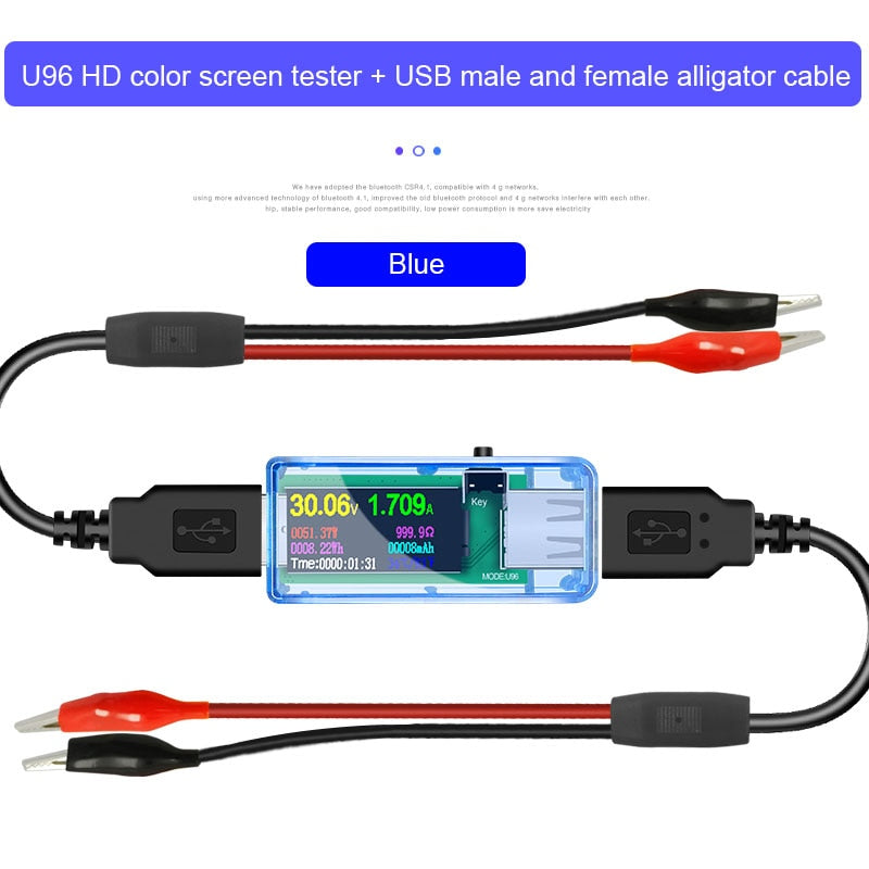 U96P 13 in 1 USB Tester Current Voltage Indicator Electric Ammeter Power Meter Charge DC Digital Multimeter Voltmeter Wattmeter