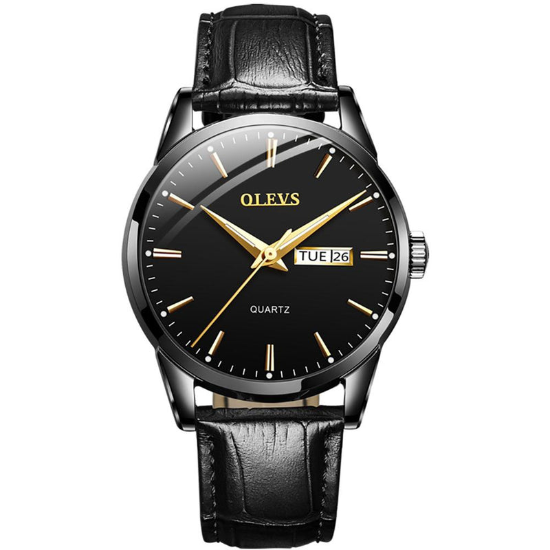 OLEVS Top Brand  Men Classic Quartz Waterproof Watch Leather Strap Business Popular Casual Men Watch