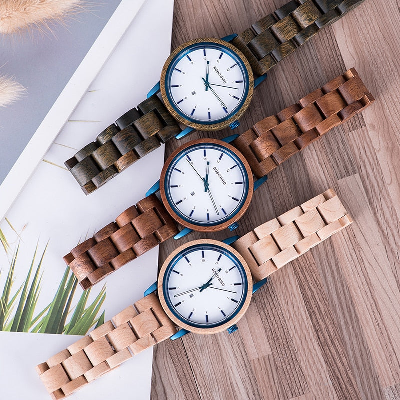 BOBO BIRD Fashion Wood Ladies Watch часы женские Quartz Wristwatches Female relojes para Customize Waterproof Dropshipping OEM