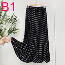 Summer Skirts Womens 2022 New Vintage Floral Print Chiffon Pleated Skirt Elastic High Waist Casual Midi Skirt Women Clothes Jupe