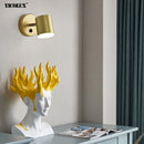 Gold Black Iron LED Wall Lamps Living Room Bedroom Bedside Indoor Lighting Fixtures Luminaire Wandlamp Switch Industrial Sconce
