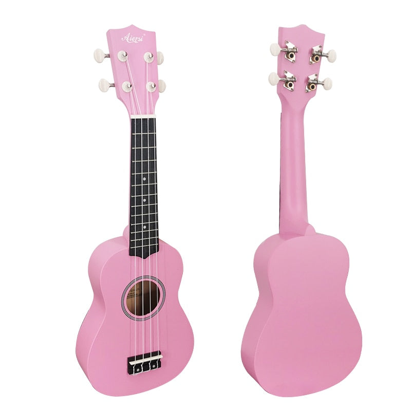Full Pack Aiersi 21 Inch Soprano Spruce Mahogany ukulele With Dolphin Pineapple Design Ukelele Guitar With Bag Tuner Capo