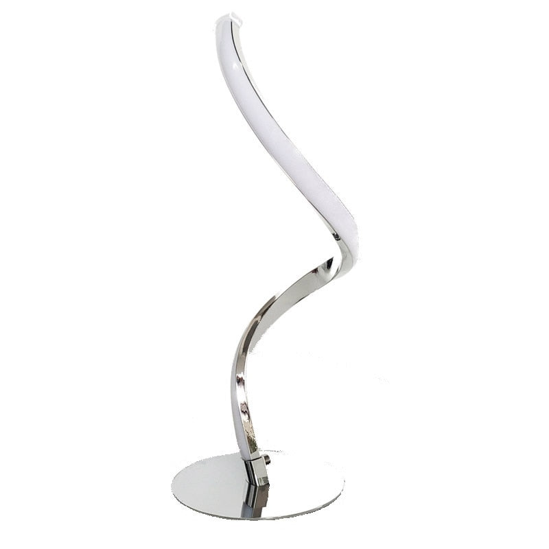 Lámpara de mesa LED en espiral, lámpara de mesita de noche de escritorio, blanco frío, blanco cálido, atenuación táctil, lámpara de escritorio para sala de estar, lectura, decoración del hogar