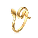 Mode Schlangenform Ring Edelstahl Schmuck Goldfarbe Bague Serpent Ringe für Frauen Süßer Party Schmuck