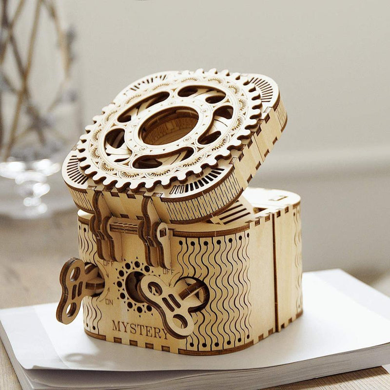 Robotime 123 piezas creativas DIY 3D caja del tesoro juego de rompecabezas de madera juguete para regalo para niños adolescentes adultos LK502
