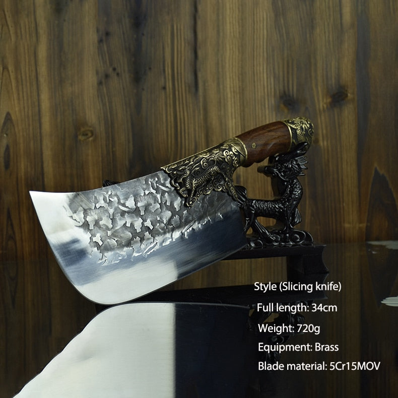 XITUO Handmade Cleaver Knives High-strength Steel Copper Head Hunting Chopper Broad Full Tang Knife Craft Gifts Kitchen chef&