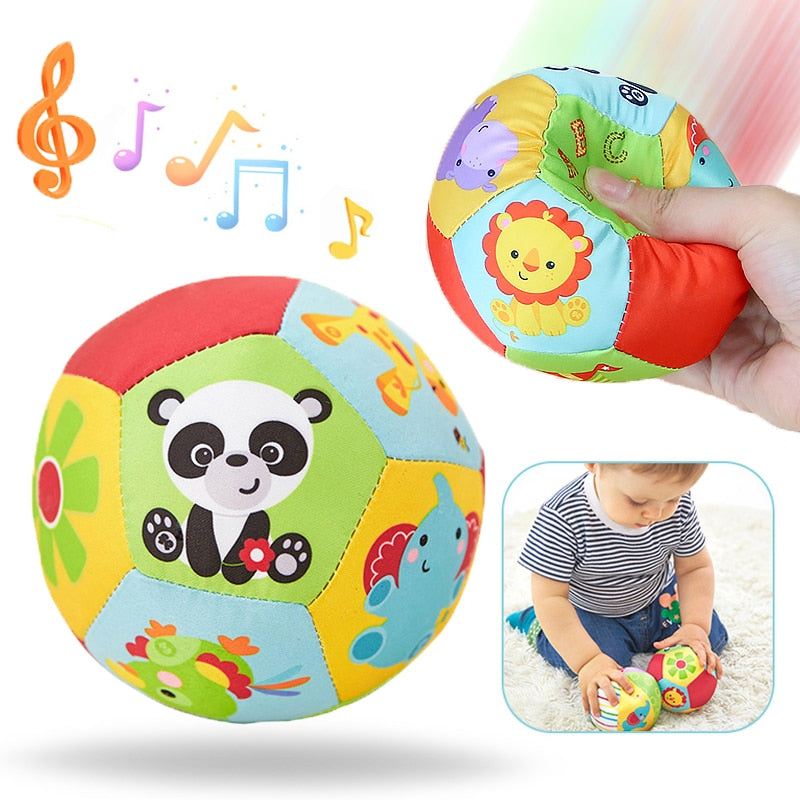 Babyspielzeug 0-12 Monate Tierkugel weicher Plüsch Babymobile Spielzeug mit Sound Babyrassel Bodybuilding Ball Neugeborenes Lernspielzeug