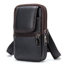 WESTAL Small Men's Bag Genuine Leather Flap Phone Belt Pouch Men's Shoulder Bags Men Leather Crossbody Bags Over The Shoulder