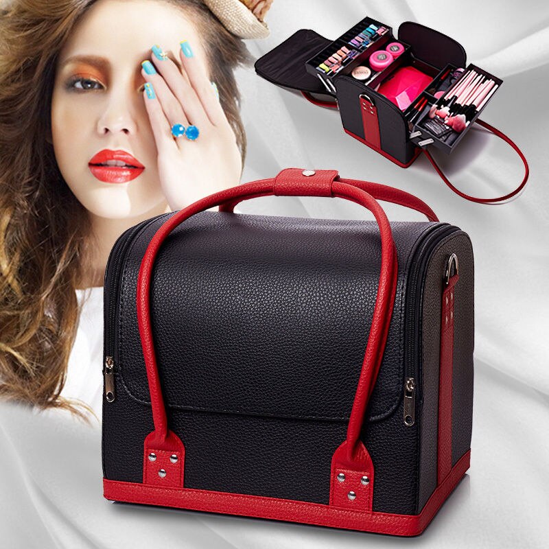 Large Capacity Cosmetics Bags Case Makeup Bag Fashion Waterproof Multi-layer Organizer Professional Women Cosmetic Storage Bag