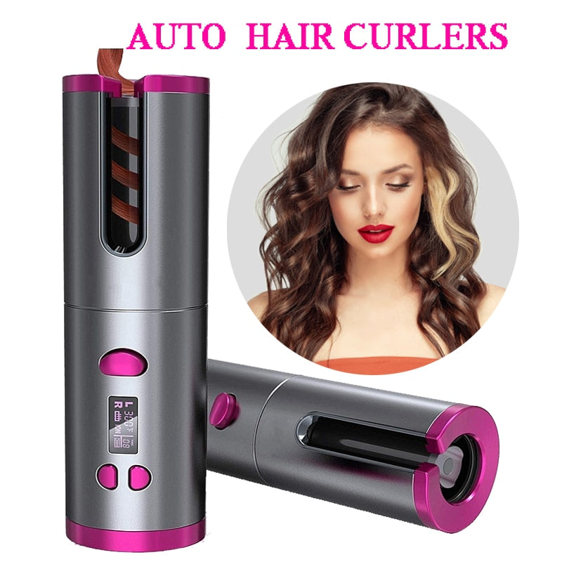 Automatic Hair Curler Ceramic Hair Iron Curling Iron for Hair Waver Wand Curling Wand Curlers Cordless USB Charging Curler Iron