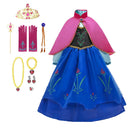 Frozen 2 fantásticos vestidos de princesa Anna, disfraz de Halloween para niñas, vestido largo para niños, vestido de boda de Carnaval, ropa de Cosplay para niños