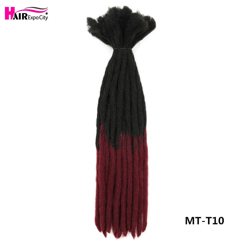 Rastas de 22 pulgadas, trenzas de ganchillo, cabello sintético, Faux Locs para hombres y mujeres, extensiones de cabello trenzado Ombre, Hair Expo City